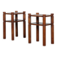 Pair of bedside tables/side tables in solid elm, 1950-60.