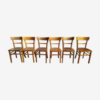 Lot of 6 chairs of bistrot Luterma