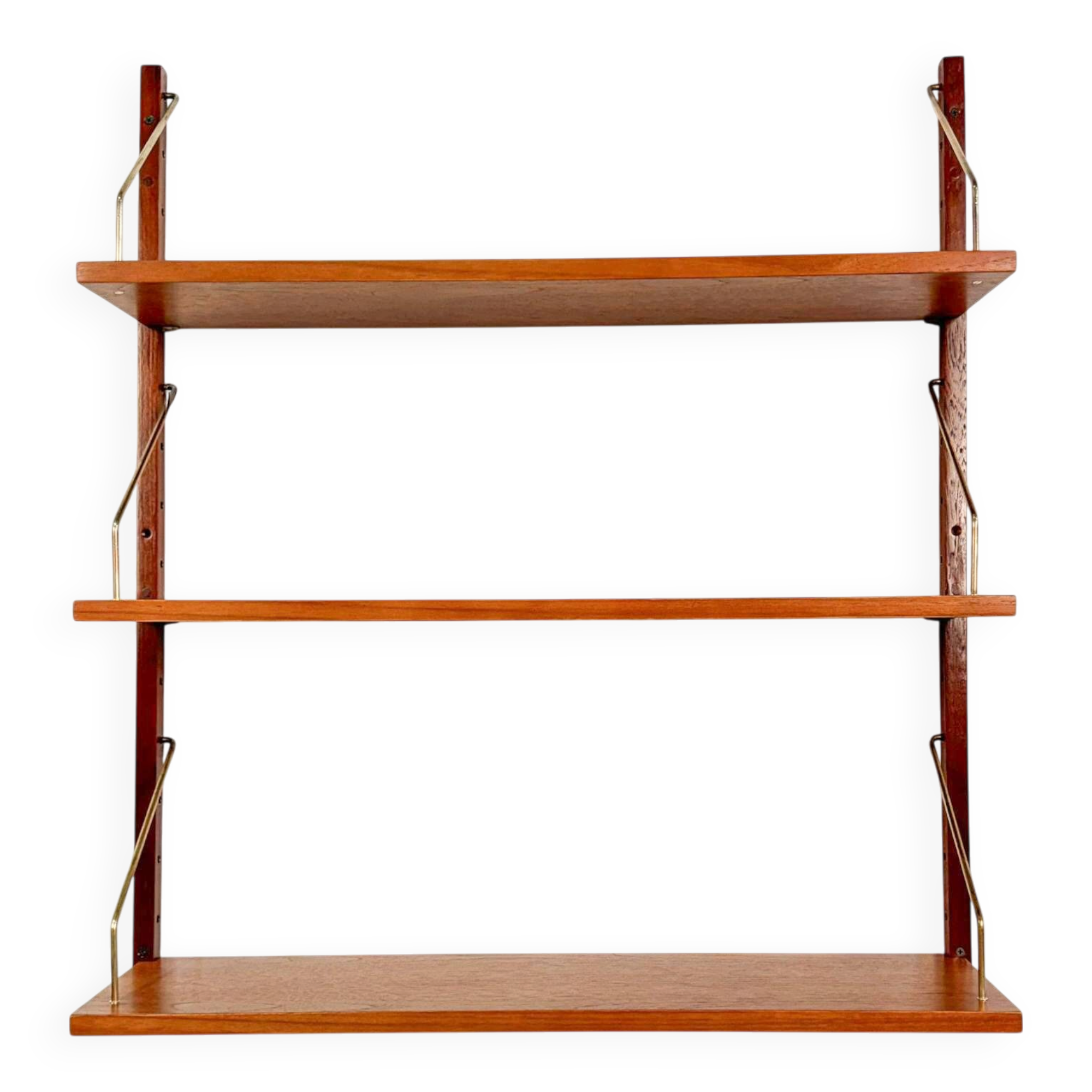 Étagère en teck danois, ensemble de 3 étagères dans le style de Cadovius.