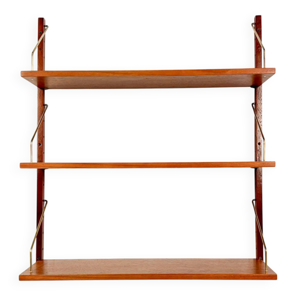 Étagère en teck danois, ensemble de 3 étagères dans le style de Cadovius.