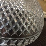 Round ceiling lamp in structured glass art deco style 30s-40s