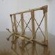 Bamboo rattan coat rack, 3 hooks 70s