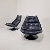Artifort F511 Lounge Chair by Geoffrey Harcourt in Leather, 1970's