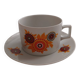 Vintage orange patterned cup and saucer
