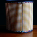 Cylindrical lampshade gingham fabric and liberty