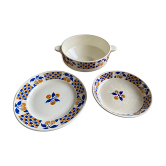 Set of 3 Badonviller dish