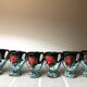 Old coquetiers signed Vallauris Turquoise and Red