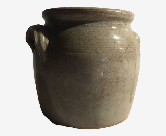 Ancien petit pot en grès verni