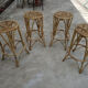 4 vintage rattan stools