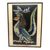 Original hand-signed lithograph, Jean Lurçat, "Stylized Rooster", 1953