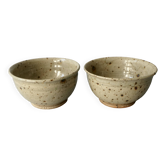 2 bols en grès signés, Rémi Bohnert, la Borne, années 70