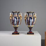 Pair Empire Porcelain Vases by August & Conrad Bauscher, Germany ca. 1900