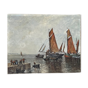 Huile sur toile Marine