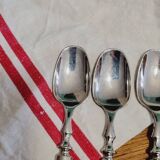 Set of 6 silver-plated fleur-de-lys dessert spoons