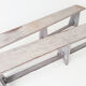 Pair of benches gray weathered oak farm
