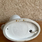 Design lamp in white ceramic and opaline, circa 1980