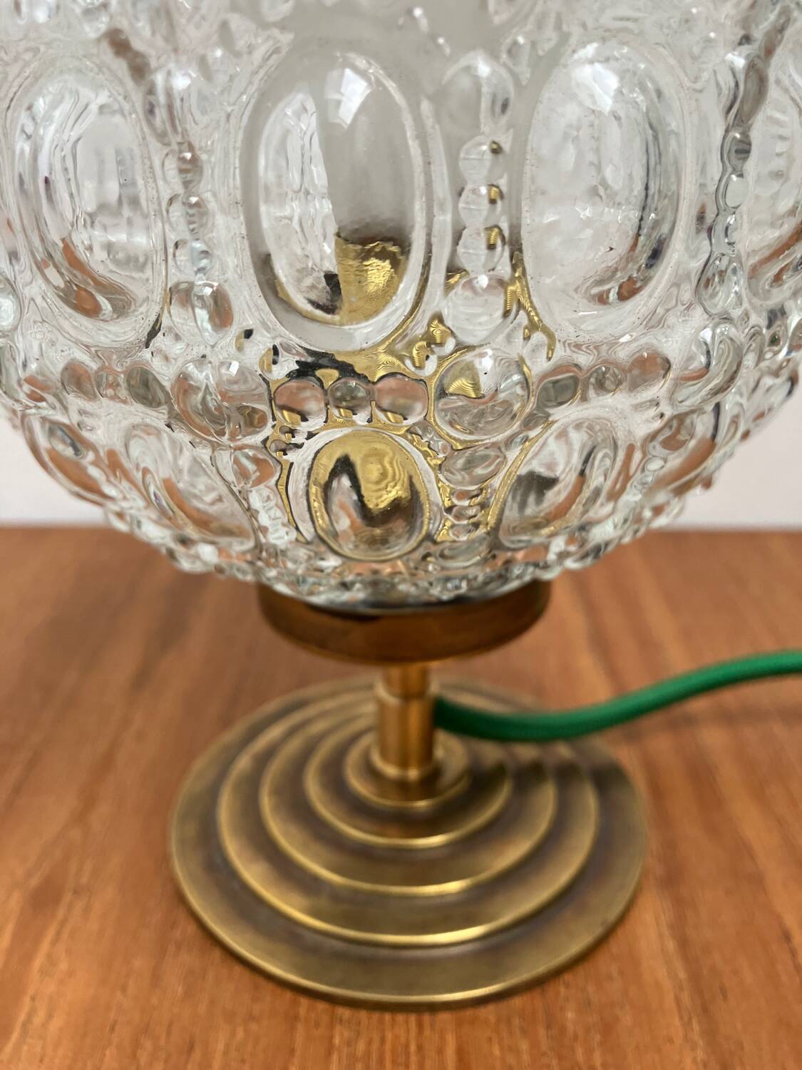 Vintage glass globe table lamp