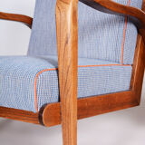 Pair of restored art deco armchairs designed by Jan Vanek, ash, czechia, 1940s