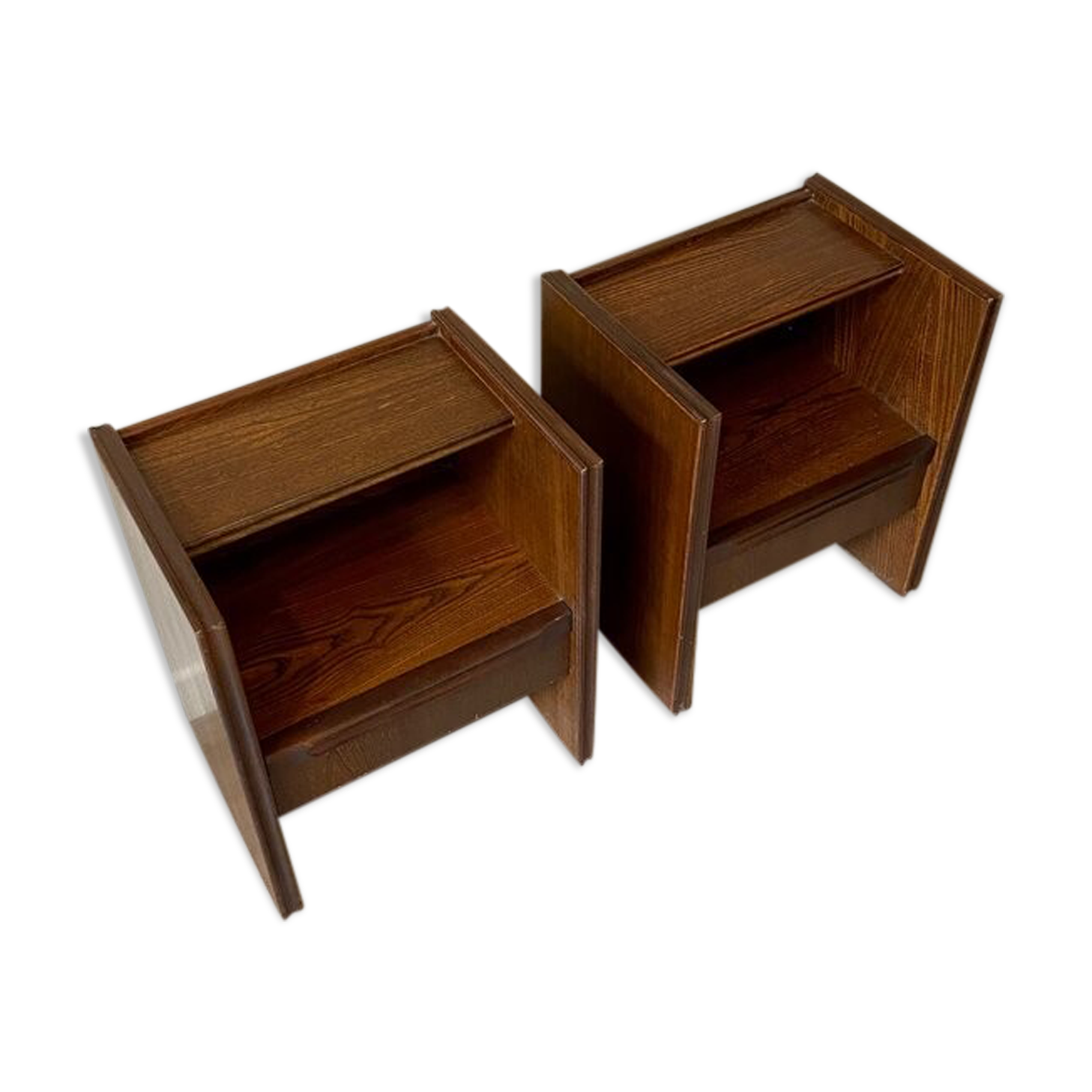 2 Scandinavian bedside tables in dark wood