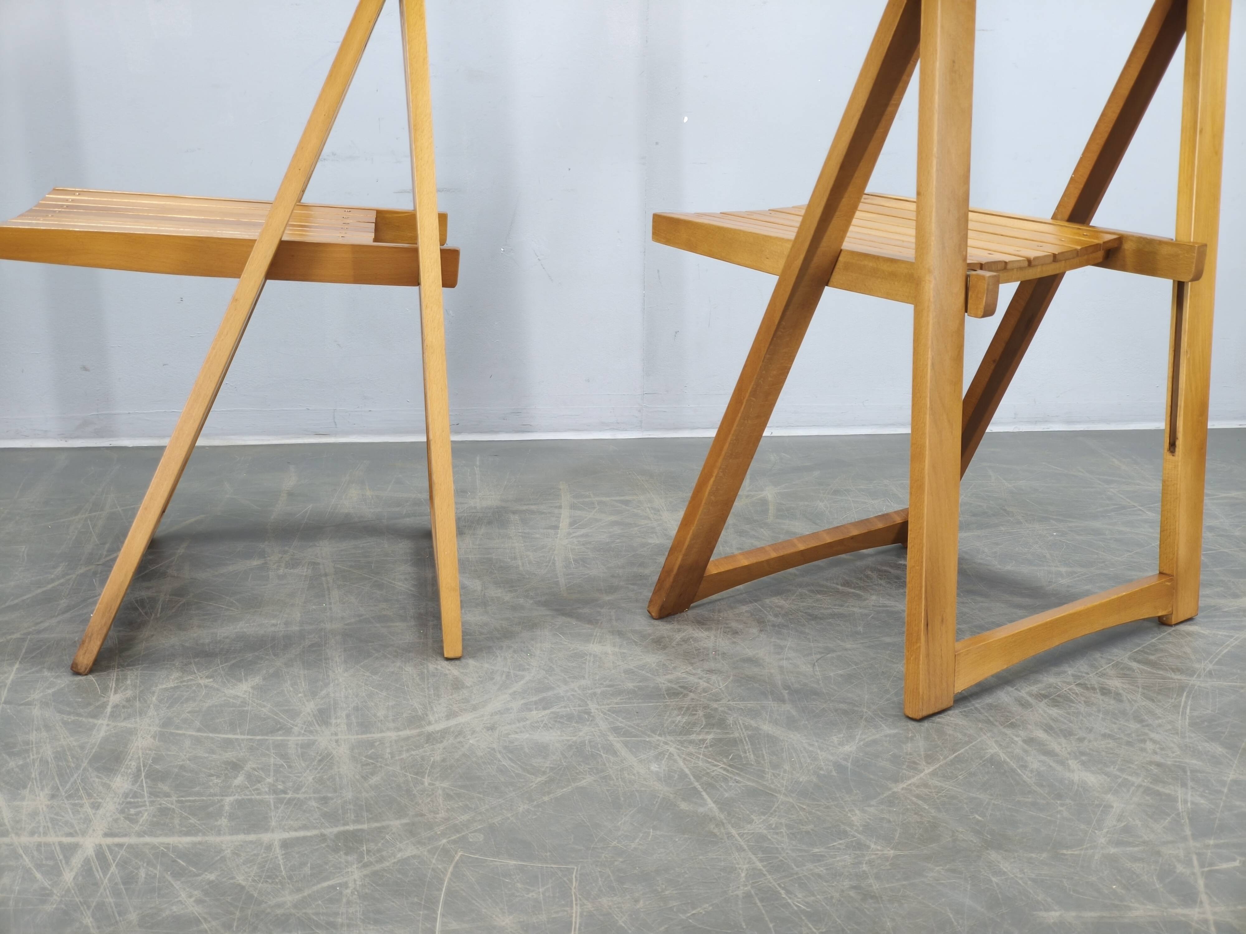 Set of 4 Trieste Folding Chairs by Aldo Jacober for Alberto Bazzani