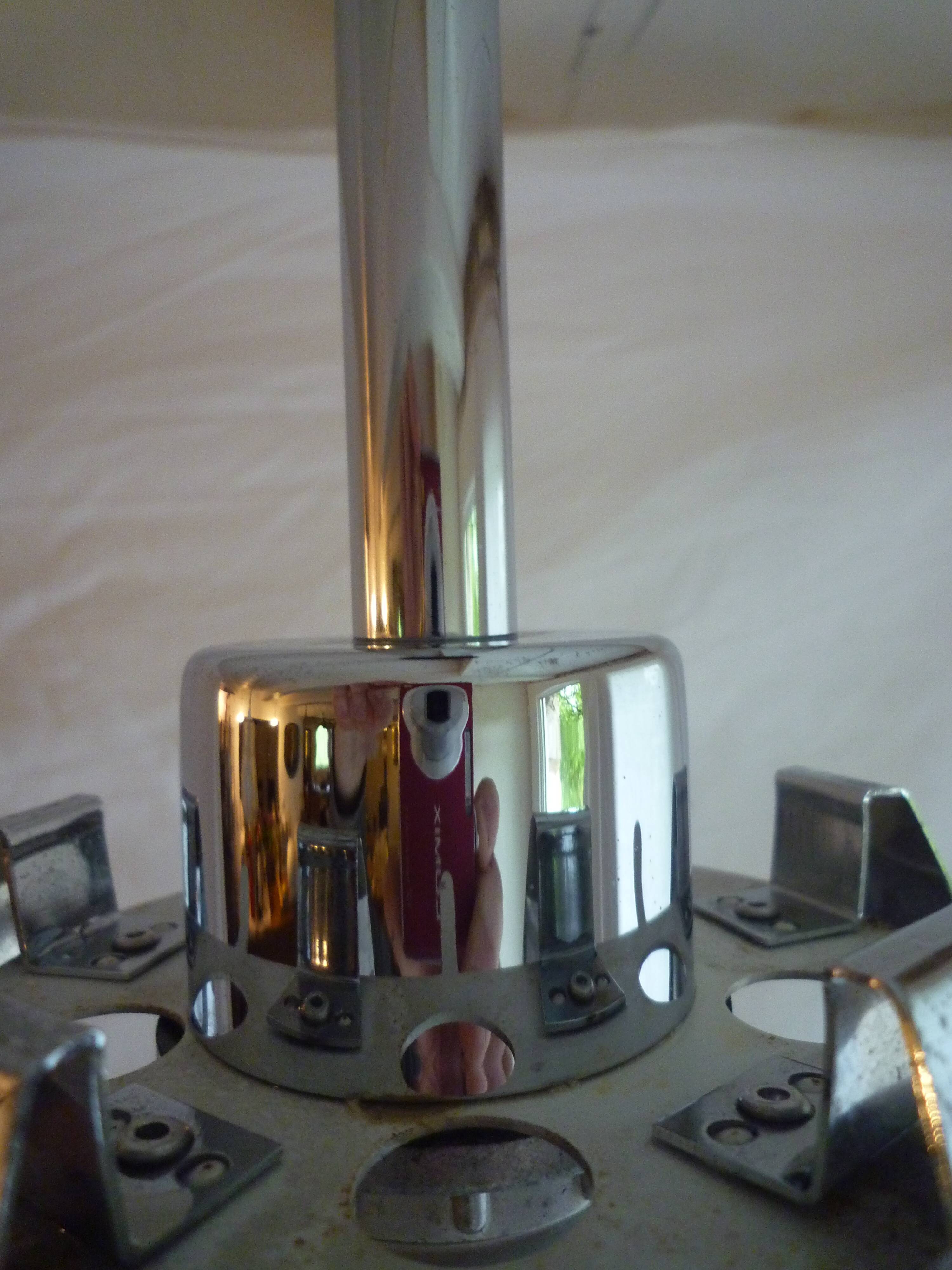 Space Age in chrome metal hanging lamp