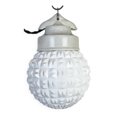 Vintage White Porcelain Pendant Light, 1970s