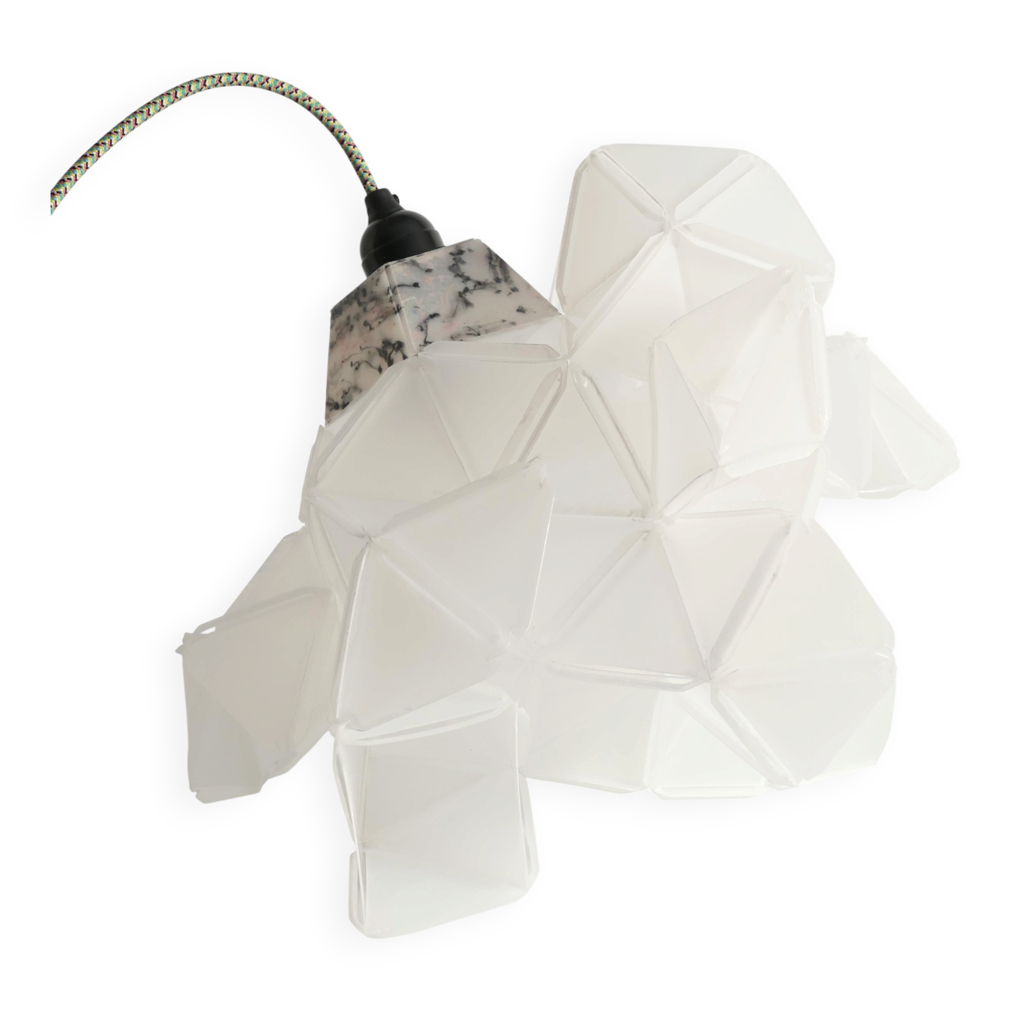 Labyrinth, Hazy, Artisan Light Sculpture with Protruding Fixture, By Republiken