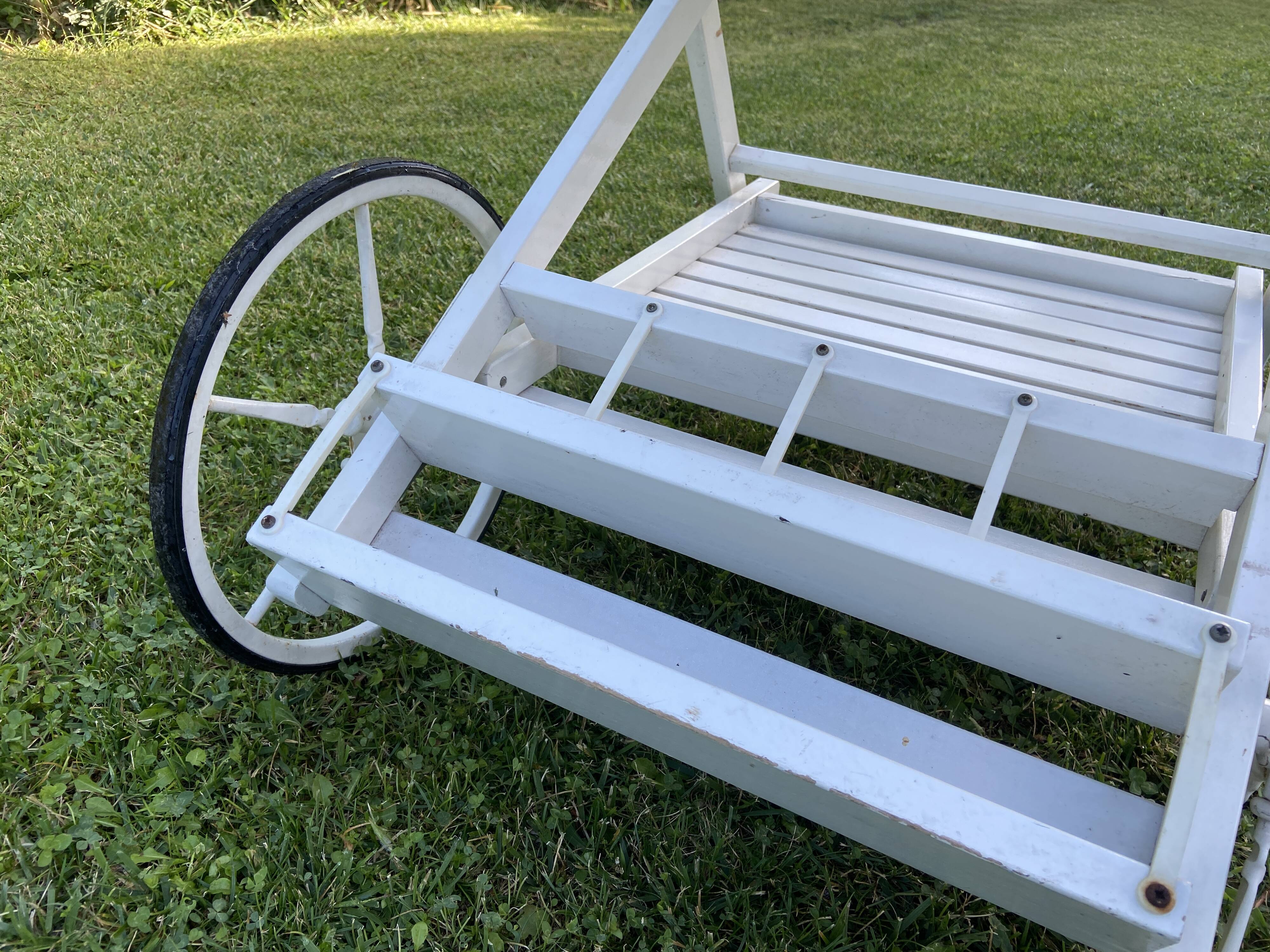 Service trolley terrace with wheels Desserte vintage bar Mid-century 1980