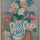 Oil on panel by Tosca Tilony 1972 bouquet of roses still life