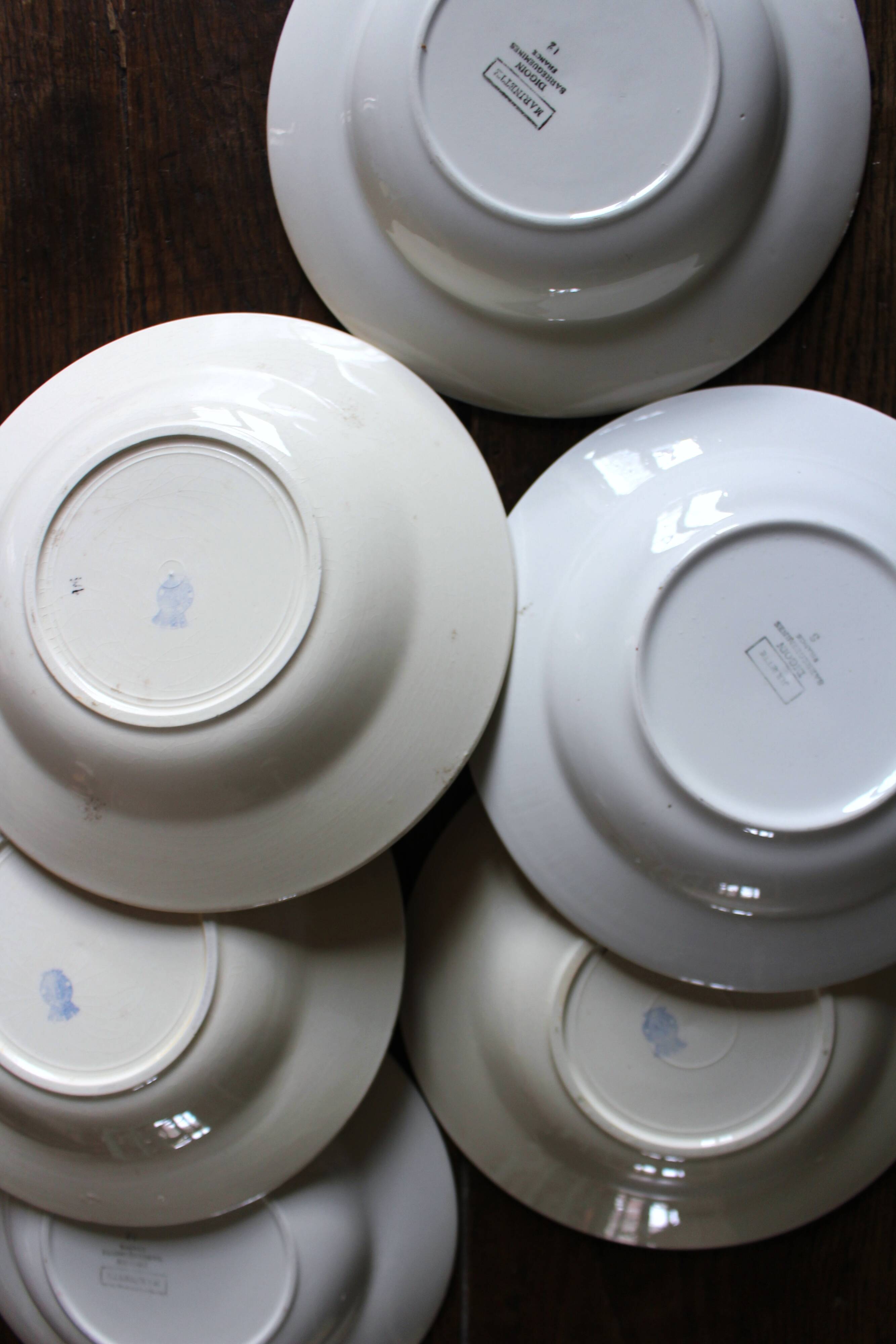 6 Art Deco deep plates Marinette Juliette Digoin Sarreguemines Badonv