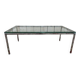 Table basse en métal chromé et verre 1970