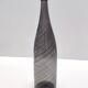 Black Murano Glass Bottle Vase "Mezza Filigrana" by Martens for Aureliano T
