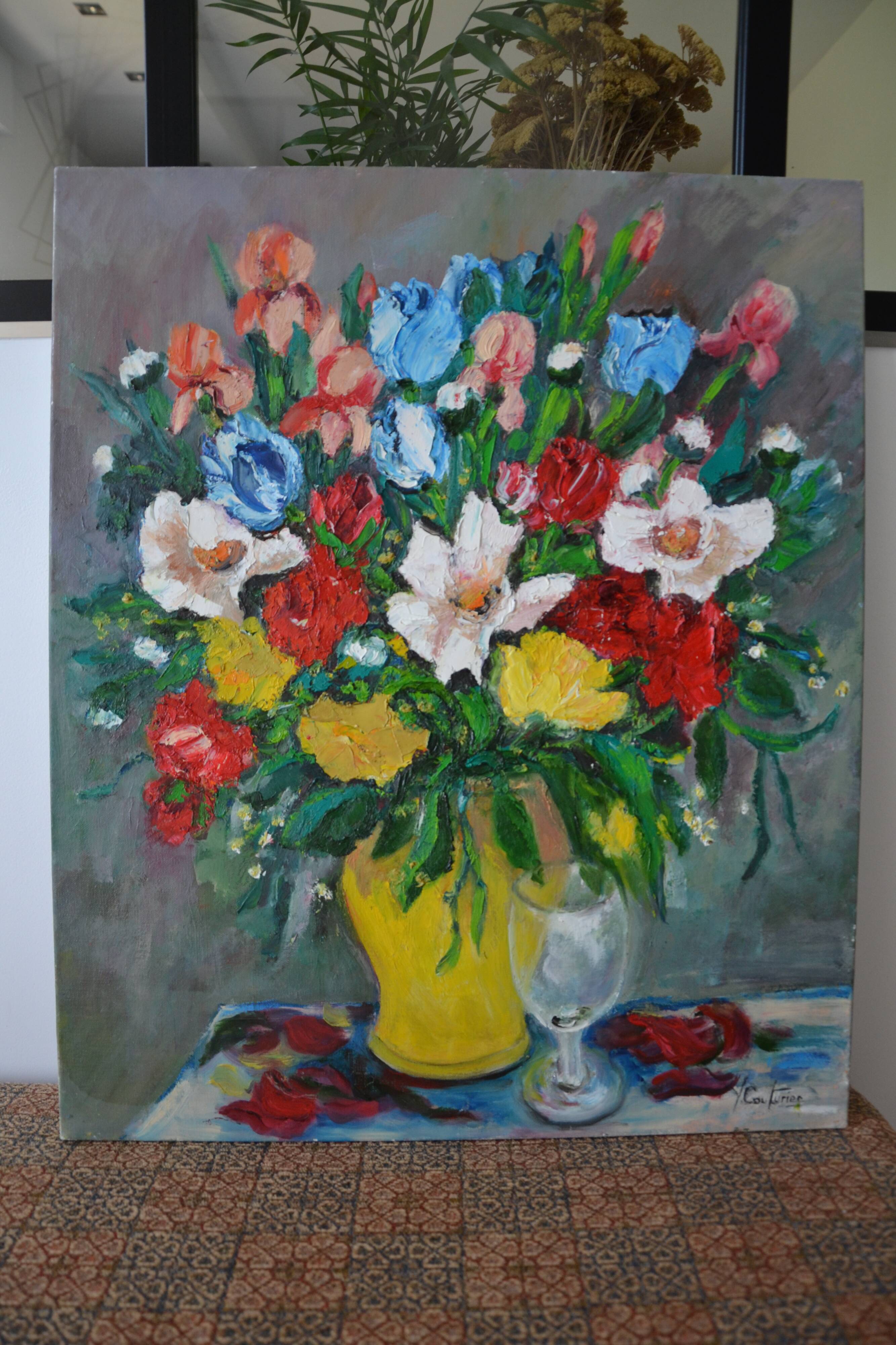 oil on canvas bouquet of flowers