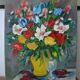 huile sur toile bouquet de fleurs