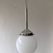 White opaline suspension and chrome metal — old school spirit