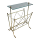 Neoclassical style magazine rack in brass with glass shelf by Maison Jansen