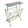 Neoclassical style magazine rack in brass with glass shelf by Maison Jansen
