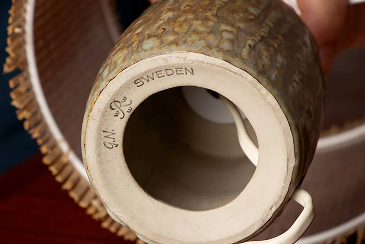 Swedish ceramic floor lamp from the “Rubus” series by Gunnar Nylund, 1960s