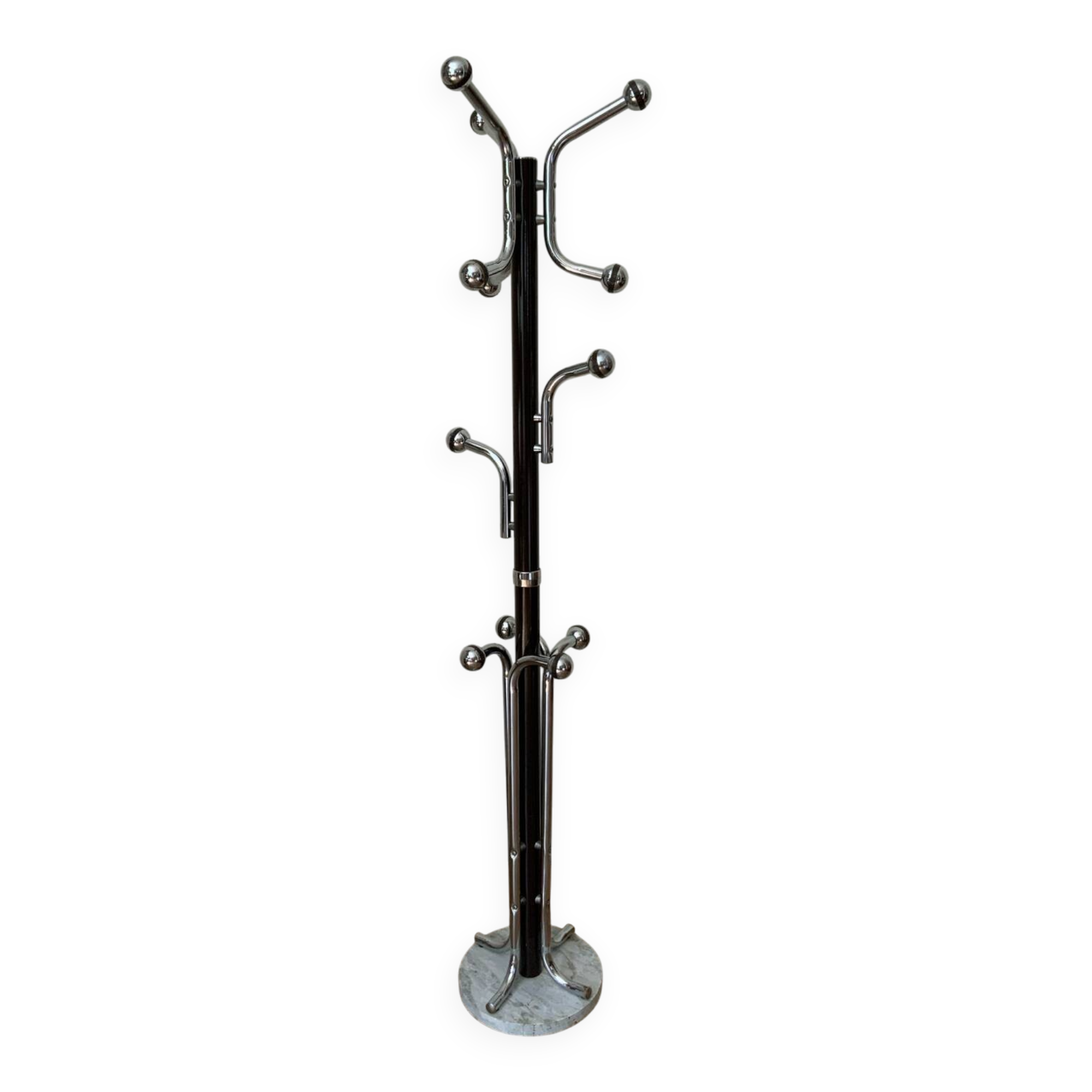 Chrome metal coat rack