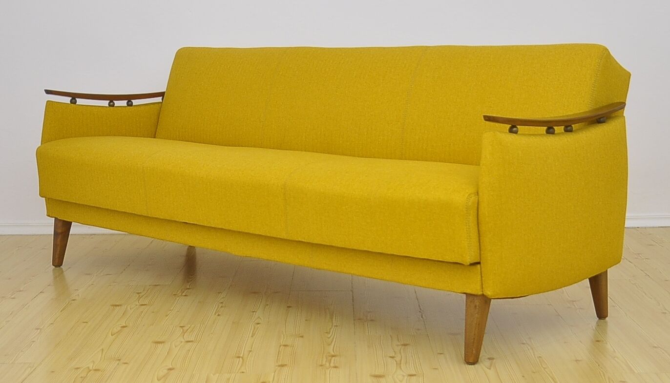 Daybed sofa with fold-out function, 1950s
