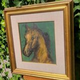Portrait de cheval pur-sang, peinture à l'huile