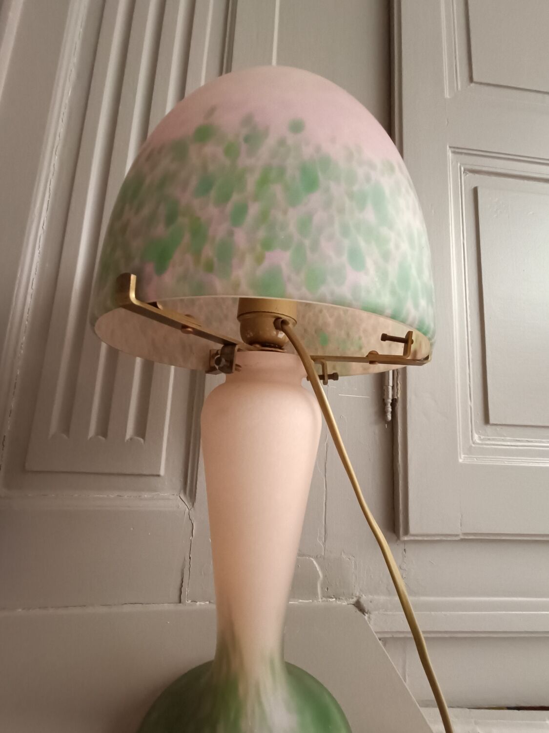 Lampe champignon en pâte de verre signée Vianne | Selency