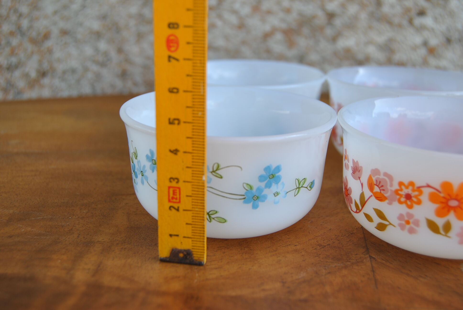 Series of 4 Scania and Veronica ramekins from Arcopal 70s/80s