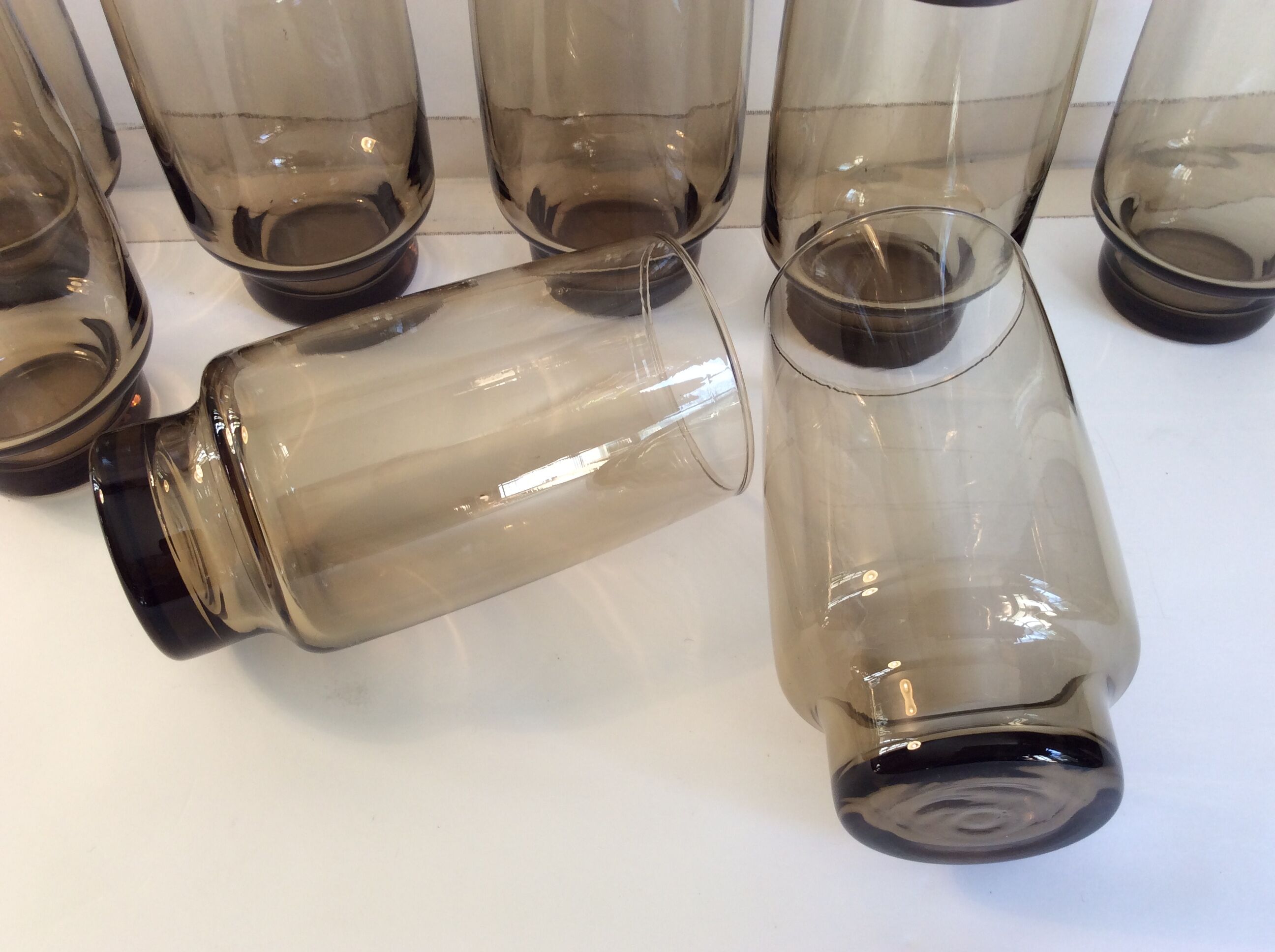 11 vintage smoked glasses