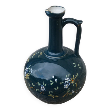 Ancien pichet en céramique fleurie ou vase soliflore