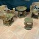 African tribal ensemble of 4 pieces of furniture for dignitaries of the Kingdom of Dahomey, Benin.
