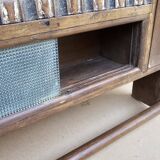Art Deco Burmese Teak Barber Shelf Mirror