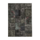 Hand-Knotted Oriental Overdyed 173 cm x 243 cm Black Patchwork Carpet