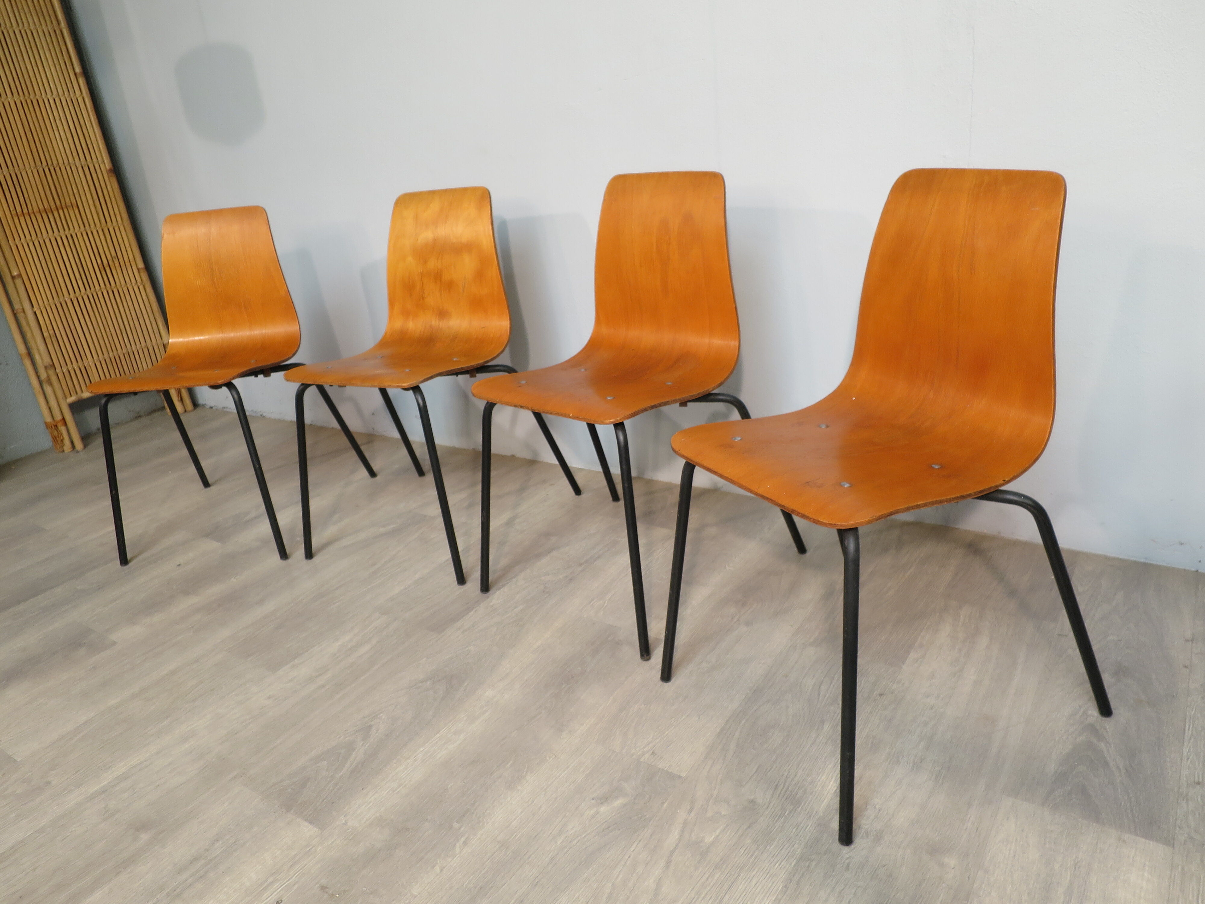 4 Papyrus chairs by Pierre Guariche 60