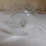 7 crystal champagne glasses engraved by Paul Nicolas (1875-1952) D'Argental